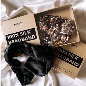 Brand New Black Knotted Mulberry Silk Headband
